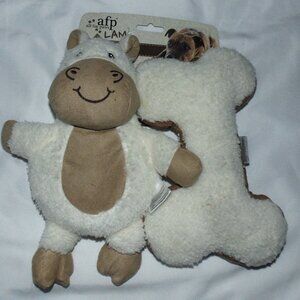 ALL FOR PAWS LAMO 2 Pack Lambswool Dog Toys w/ squeaker